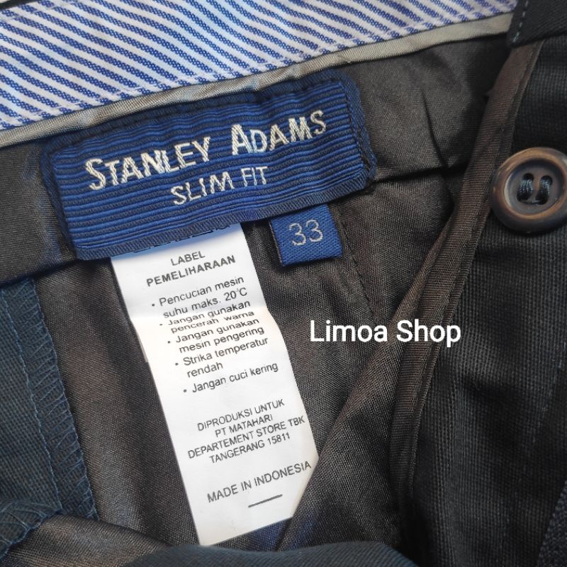 Celana Chino STANLEY ADAMS Slimfit BIru Gelap Bahan Stretch / Melar SA 24