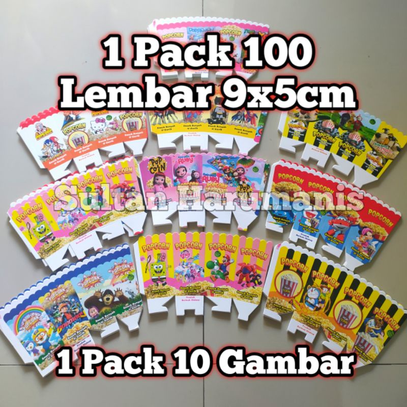 KERTAS POPCORN MINI 9x5 | 1 pack 10 gambar | Kertas poocorn kecil | kertas popcorn mini