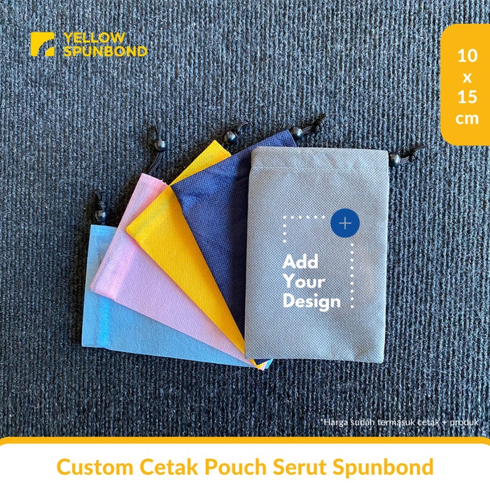 

TERLARIS Custom Kantong Serut Spunbond 10 x 15 cm - Pouch Serbaguna - Cetak 1 Warna