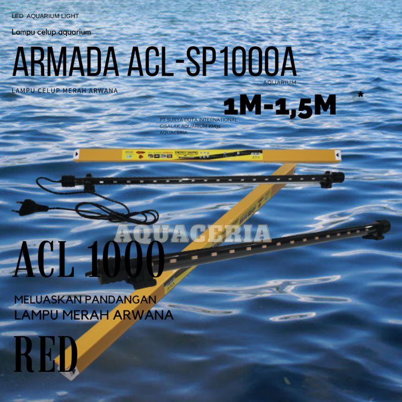 Lampu celup aquarium Arwana 1M ARMADA ACL-SP1000-A Lampu celup SuperRed Arwana Chasing Plastik BoX