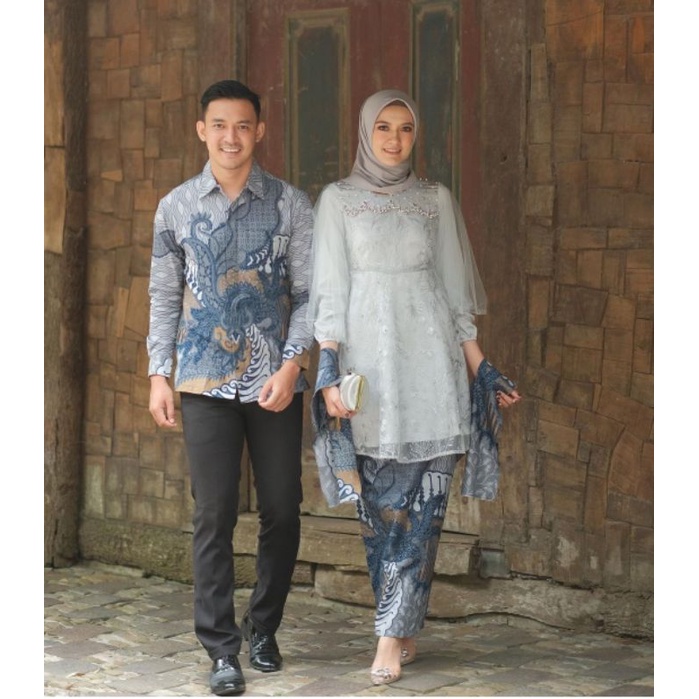 Batik Couple Yukika | Kebaya Couple Modern | Kebaya Lamaran Tunangan Wisuda | Couple Tunik Brokat