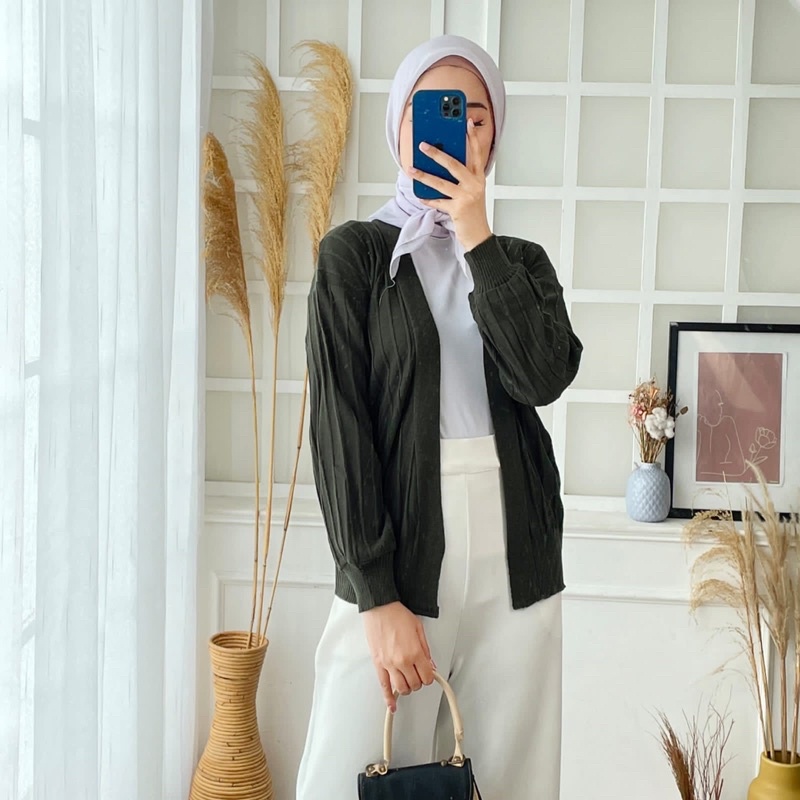 LUCIA CARDIGAN RAJUT ABG POLOS HALUS ADEM FASTION OOTD MURAH GROSIR PGMTA