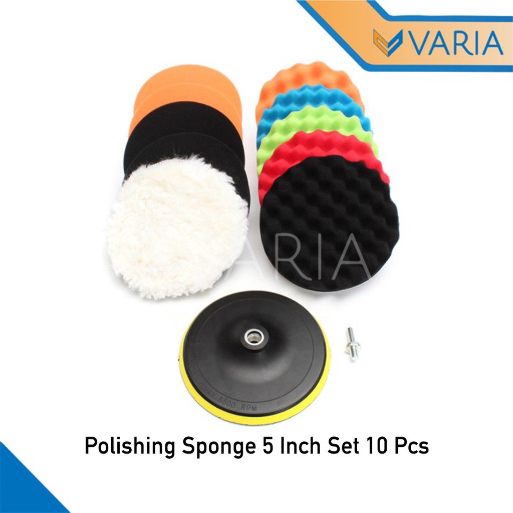 Spon Poles 5 Inch Set 10 Pcs Sponge Polishing Car Buffing Pads Foam