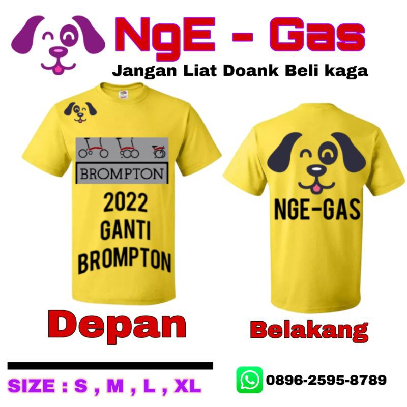 kaos Sepedahan nge-gas Yellow Tshirt