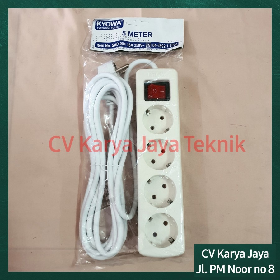 Stop Kontak Kyowa 4 Lubang + Saklar + Kabel 5 meter / Kabel Box