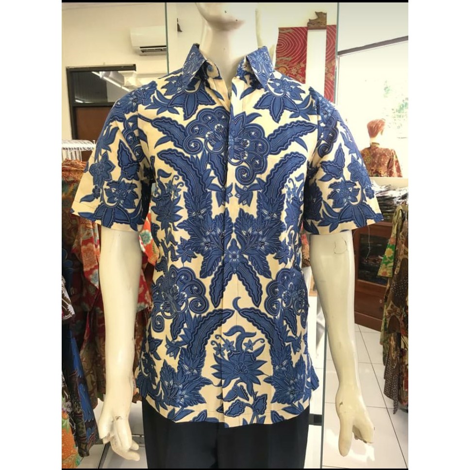 Batik Danar Hadi Lengan Pendek Original Biru [ADN-PE114]