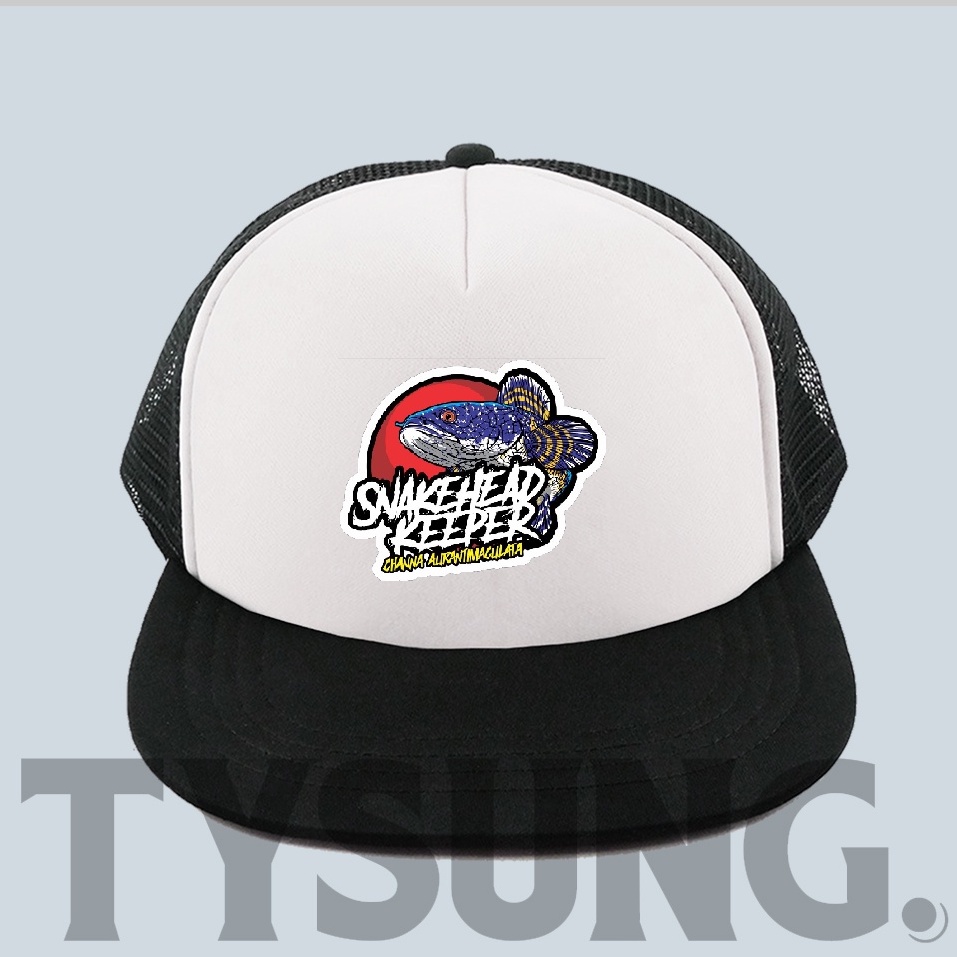 Topi Trucker Flat / Topi Jaring / Topi Snapback Trucker Hat Channa Auranti Snakehead