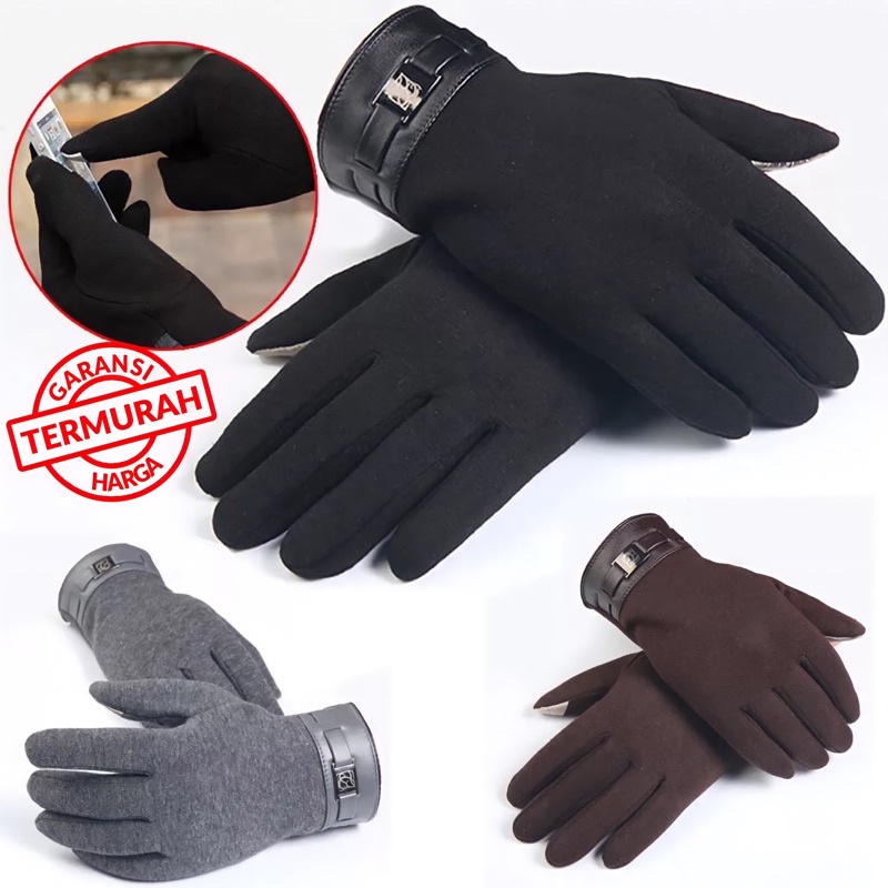 READY INDONESIA Sarung Tangan pria cowok musim dingin Winter gloves for men touchscreen hangat