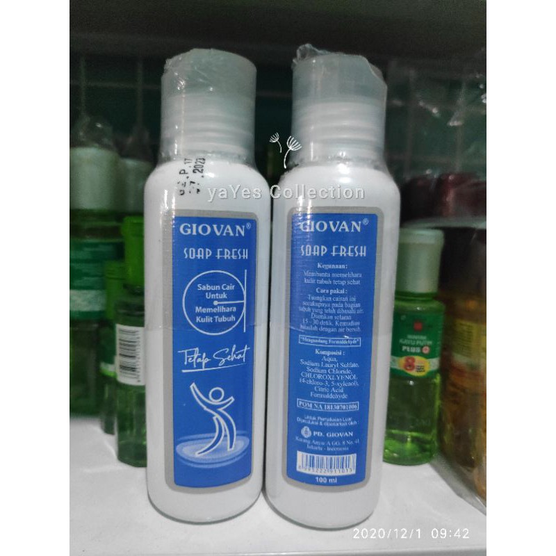 Sabun mandi Cair Sehat Giovan 100 ml Geovan woman soap fresh biru merah segar harum geovani giovani