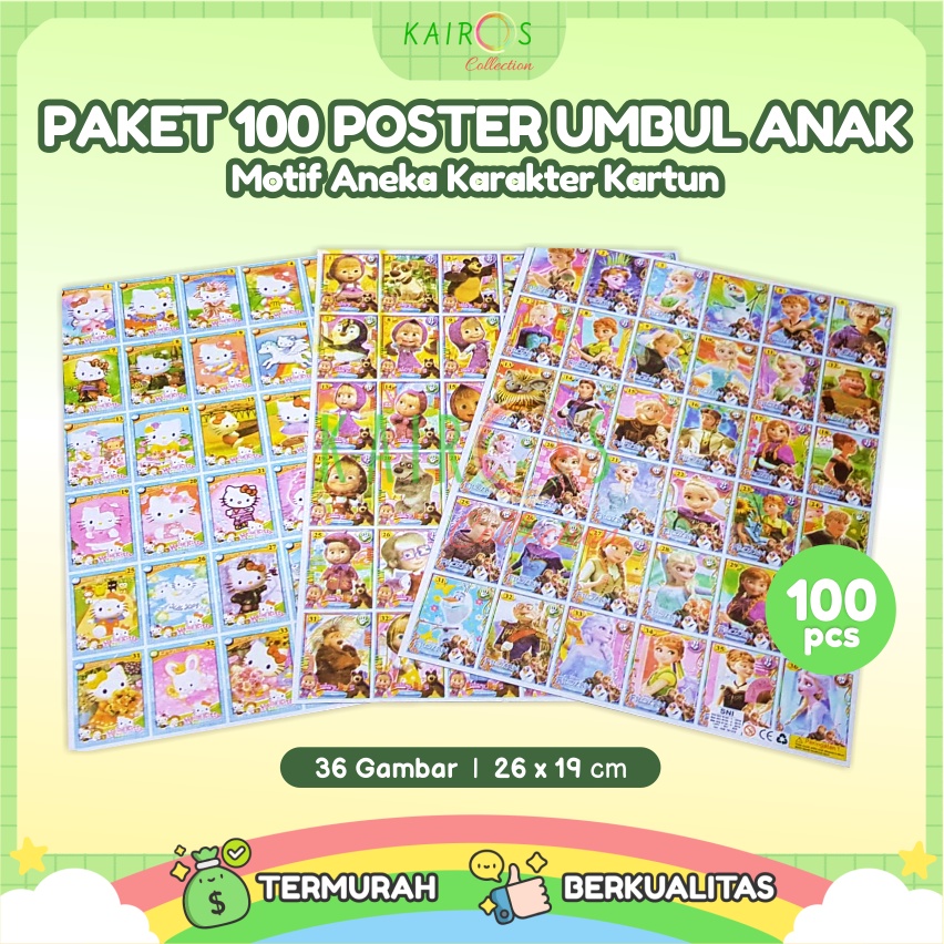 Paket 100 Pcs Mainan Anak Gambaran Umbul - Poster Umbul