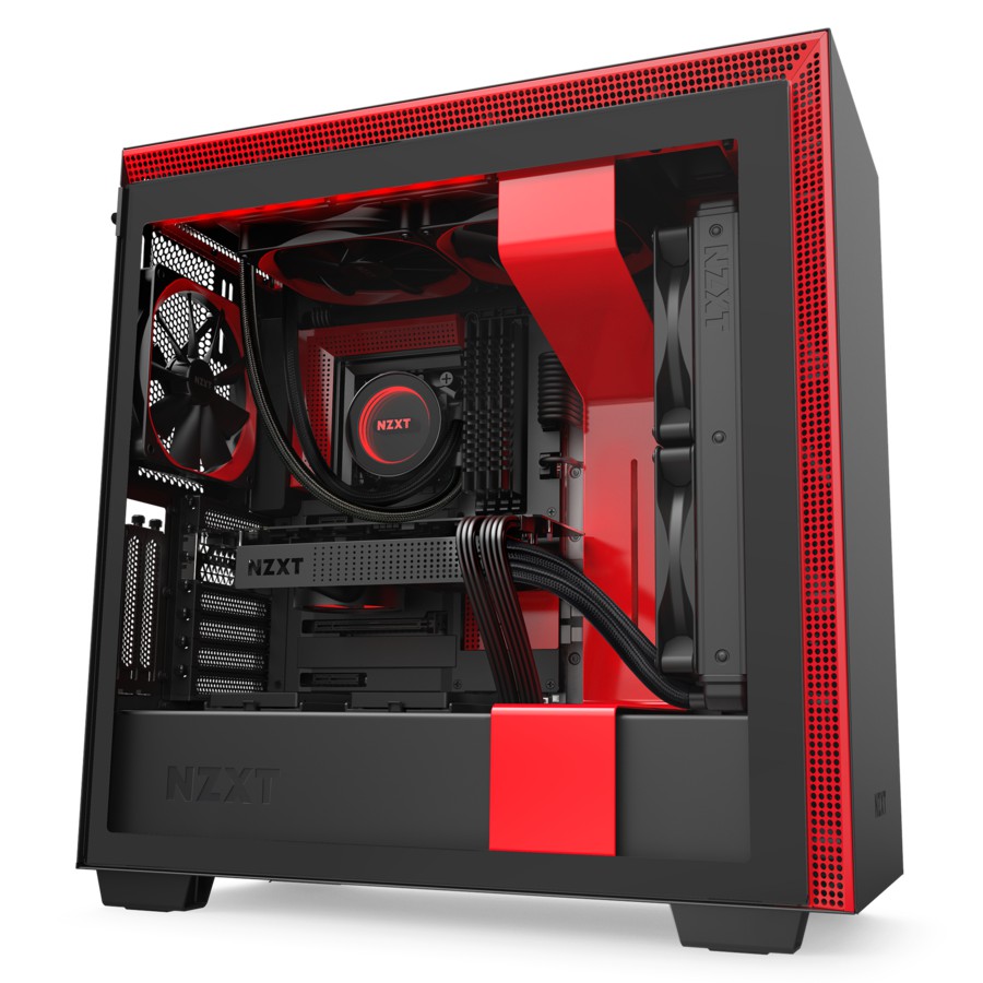 NZXT H710i Matte Black Red Tempered Glass Mid Tower Gaming Case (Up to E-ATX)