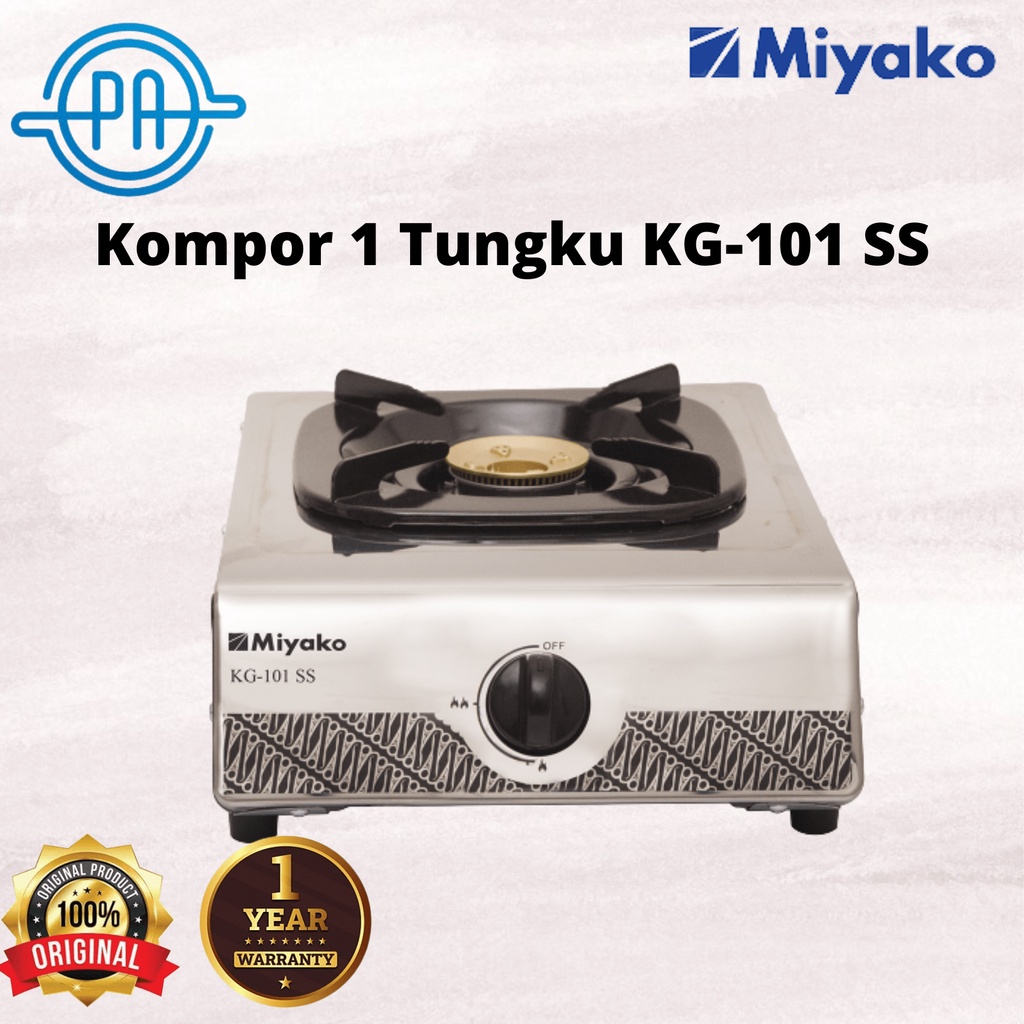 Kompor Gas Stainless Miyako Kg101Ss/Kg 101 Ss - 1 Tungku Kg34535