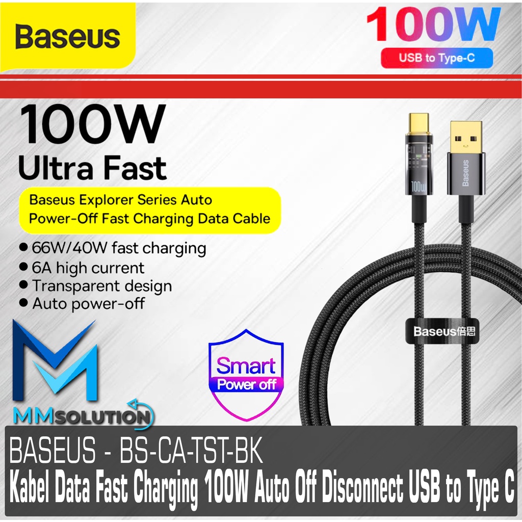 BASEUS Kabel Data Fast Charging 100W Auto OFF Disconnect USB to Type C