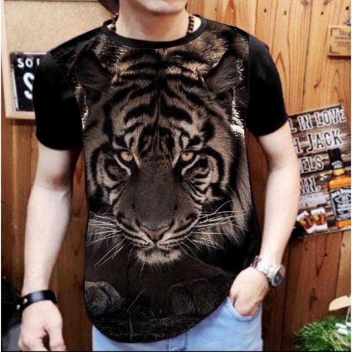 Kaos Distro Pria Terbaru Motif Macan Coklat / Baju Pria Keren / Baju Pria Dewasa / Atasan Pria / Pakaian Pria / Shalch Trendy