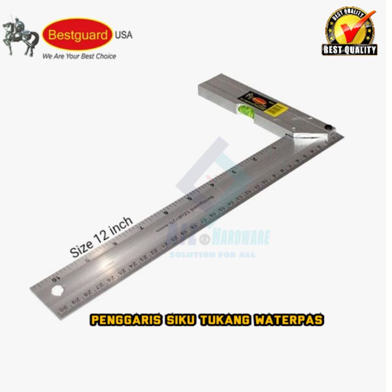

Aluminium try square Penggaris Siku Tukang Pasekon Waterpas BESTGUARD