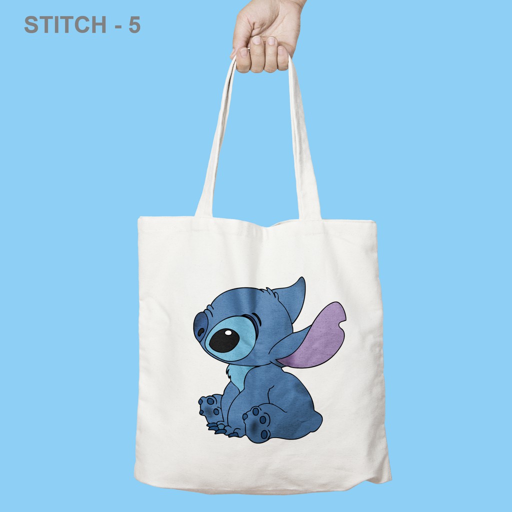 Tas Totebag Tote Bag Blacu Lukis Kartun Stitch Lucu Shopee Indonesia