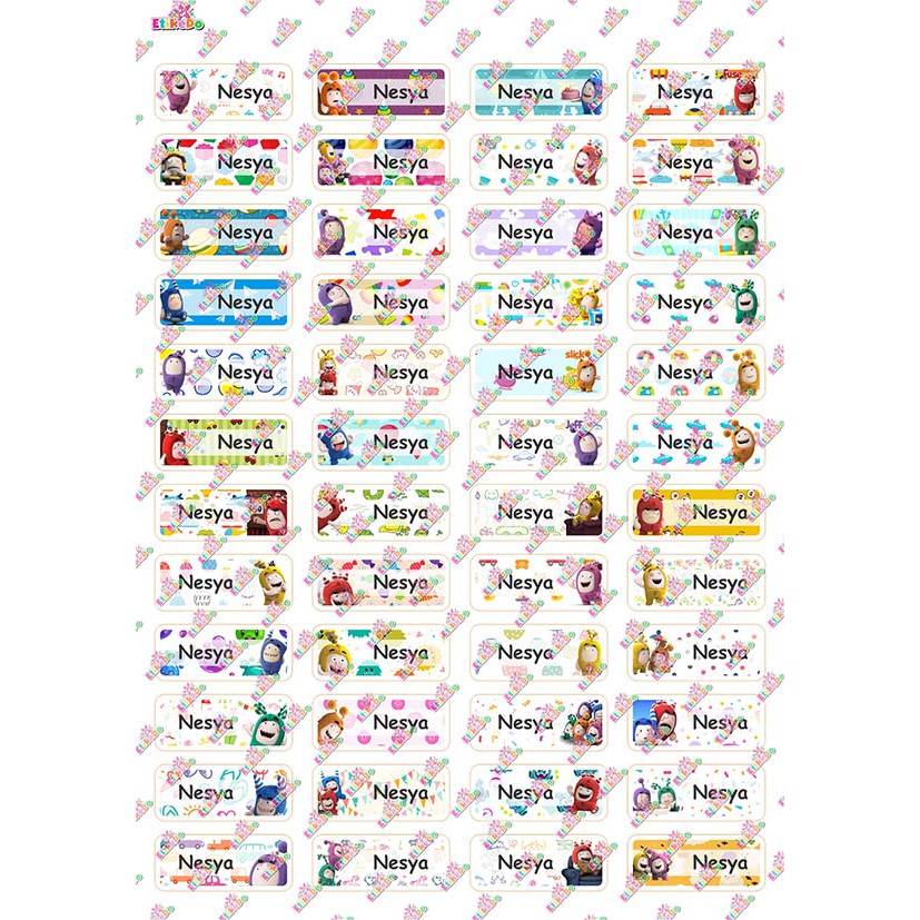 LABEL NAMA ODDBODS 192 STIKER - ANTI AIR/ROBEK/LUNTUR -1 Nama OD1XS1