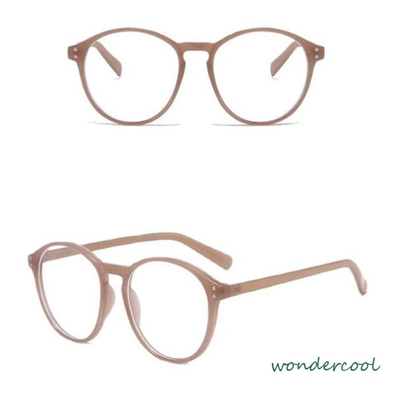 Bingkai Oval Kacamata Polos Kacamata Polos Berpose Bentuk Cekung Kacamata Pemblokir Cahaya Biru-Won