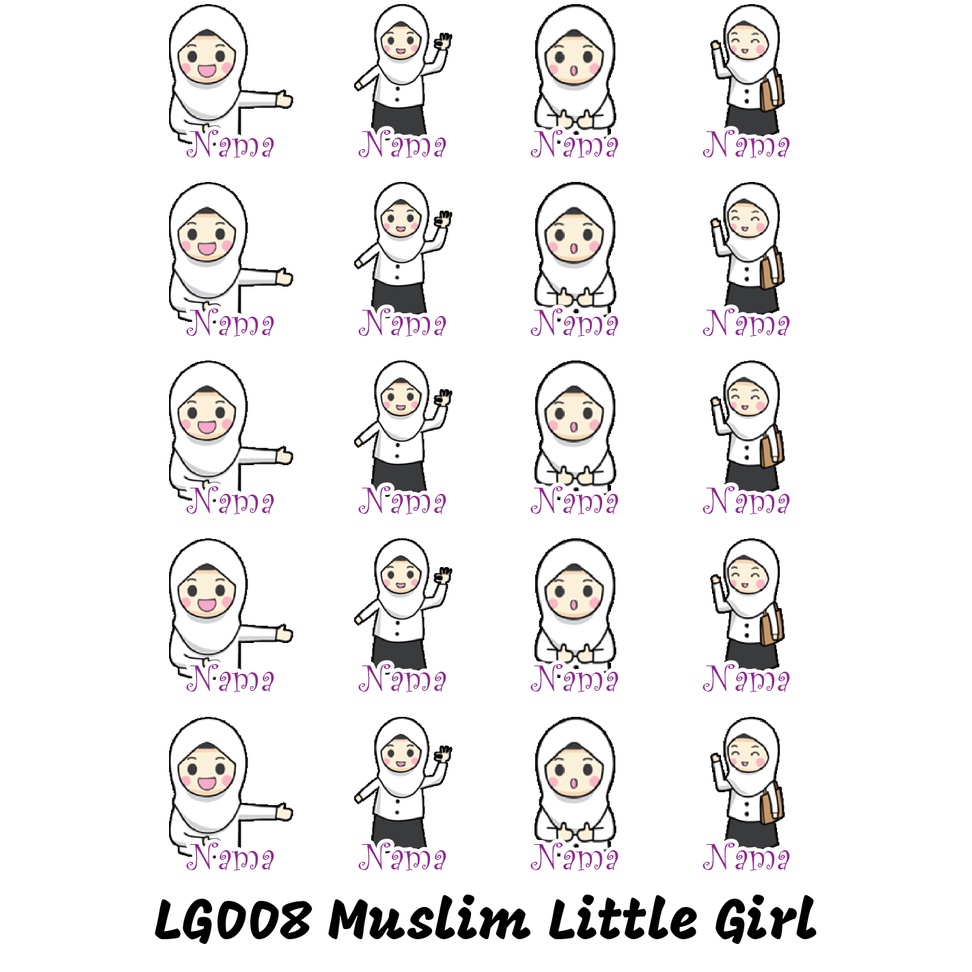 

Sticker Nama Cutting Label Waterproof Tahan Air Little Girl 08 (LG008)