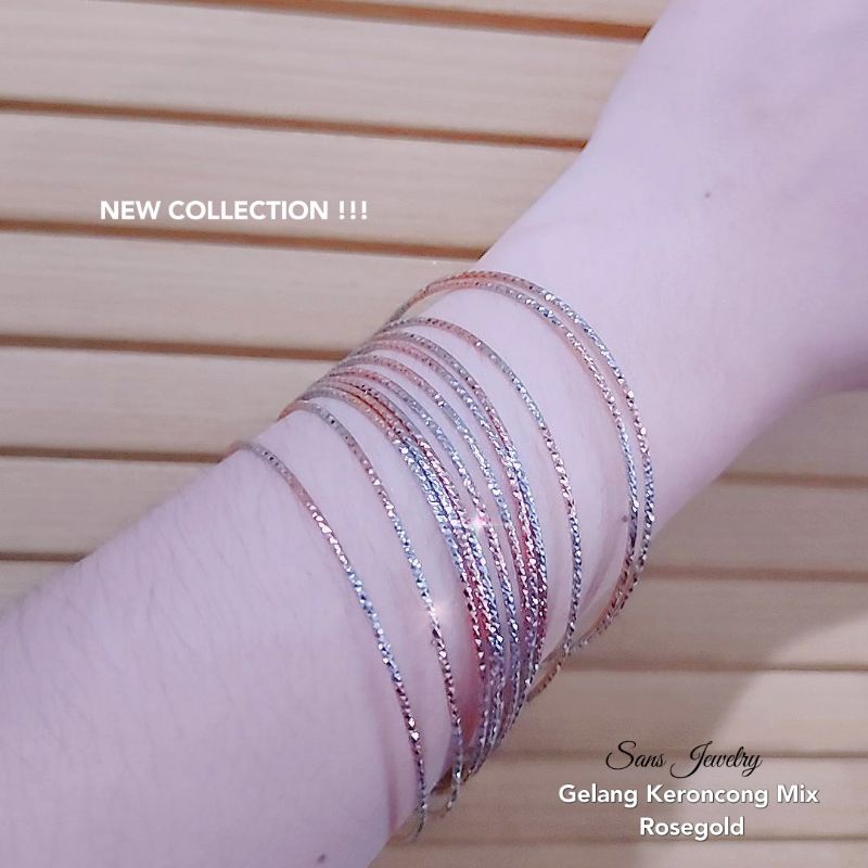Promo Gelang Keroncong Silver Mix Rosegold Gelang Cewek Gelang Wanita Gelang Model Baru Gelang Swaro
