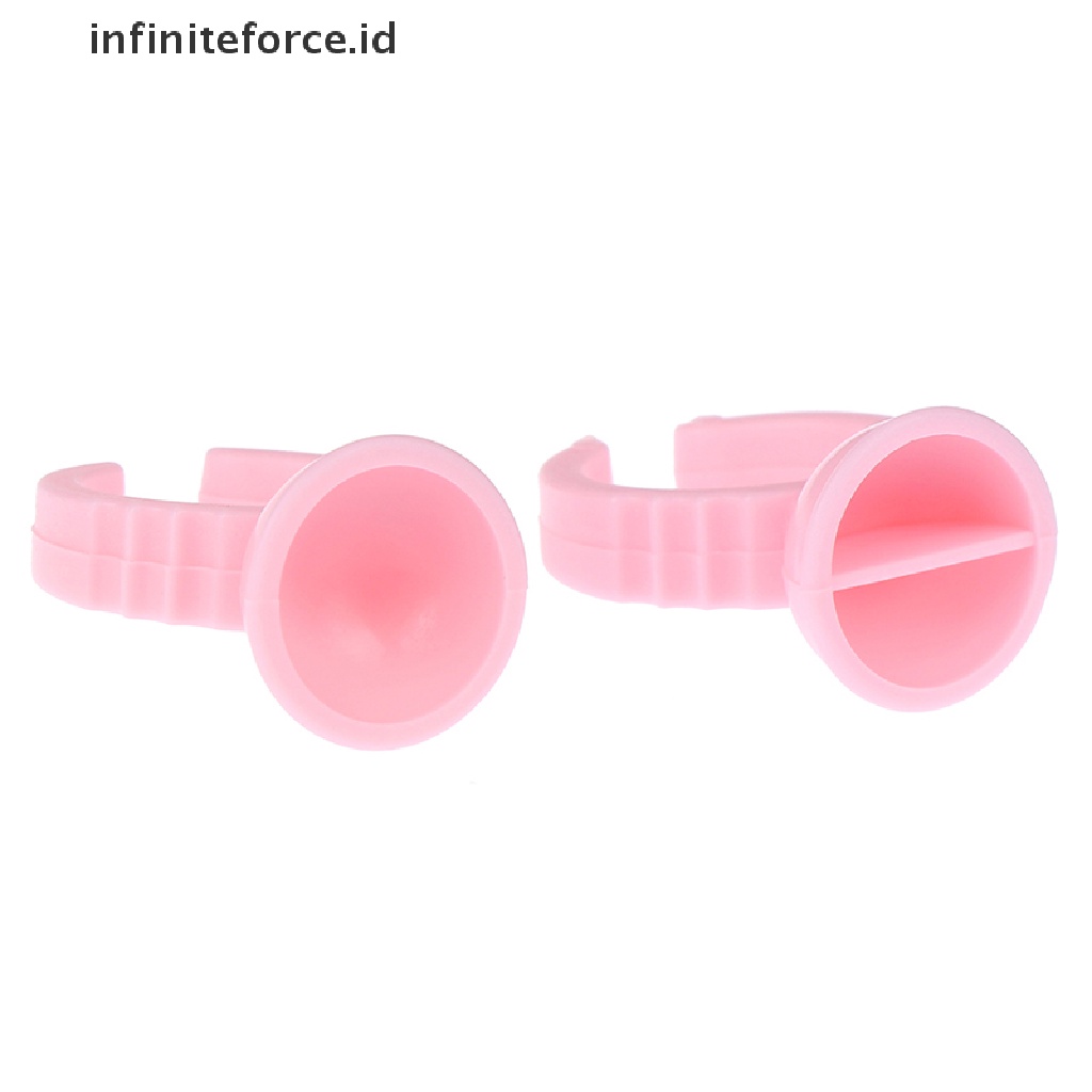 (Infiniteforce.Id) 100pcs / Set Cincin Holder Lem Extension Bulu Mata Sekali Pakai