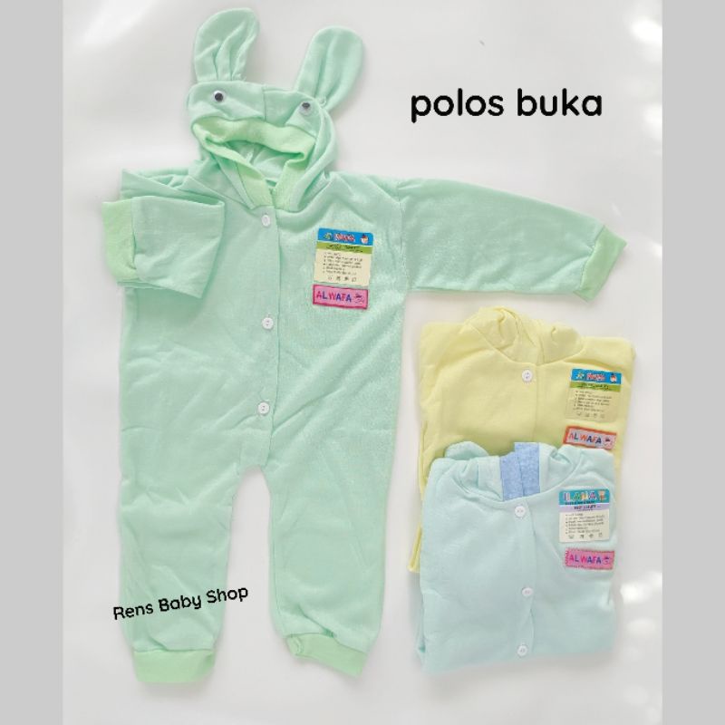 PIP Jumper jumsuit motif/polos bayi panjang kancing depan Newborn