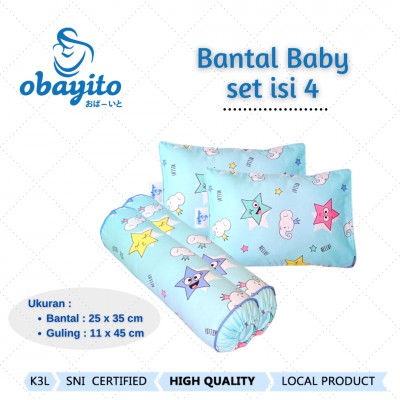 Obayito Bantal Guling Bayi Set / Baby Pillow Bolster Set