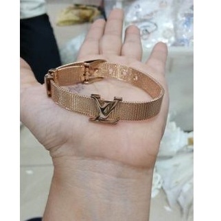 GELANG WANITA TITANIUM ORIGINAL MURAH MODEL RANTAI JAM -RANDOM