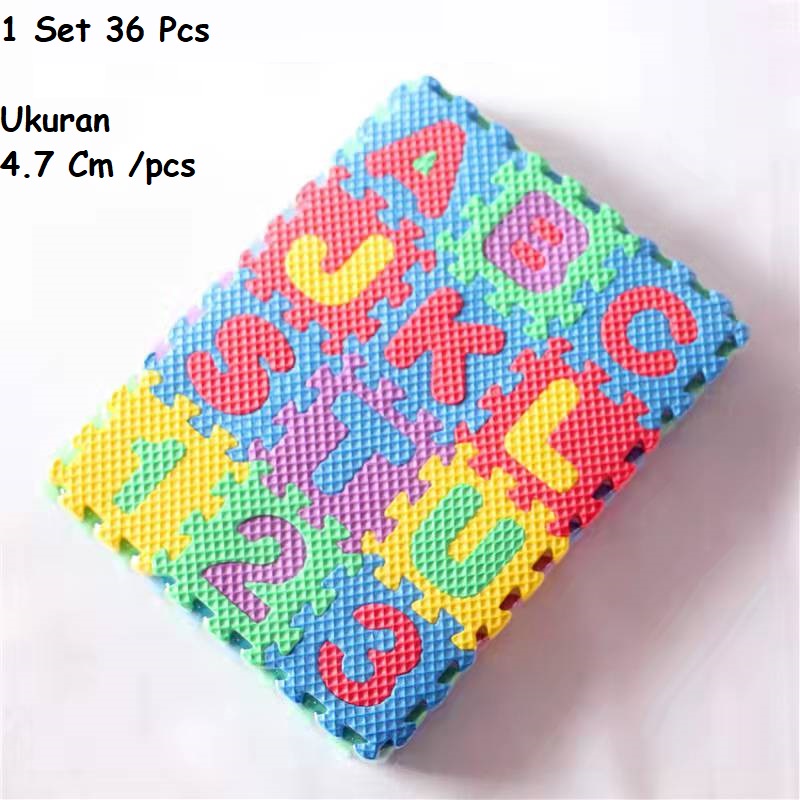 Toper Mainan 36Pcs Mini Topper Matras Puzzle Mats Abjad Huruf Angka