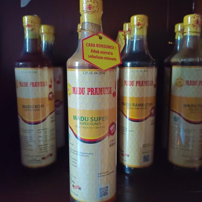

[COD] madu pramuka super 650 ml super honey ( madu+royal jelly+bee pollen) [COD]