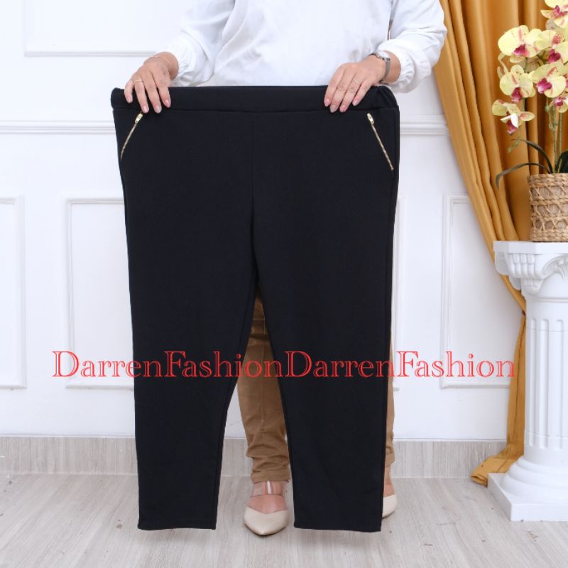 Luna Pants Zipper Jumbo XXL fit XXXL . Celana Panjang Katun Zipper Jumbo . Celana Panjang Jumbo