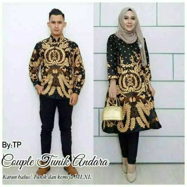 Batik Couple Tunik Couple ANDARA Dress Sarimbit baju Pesta