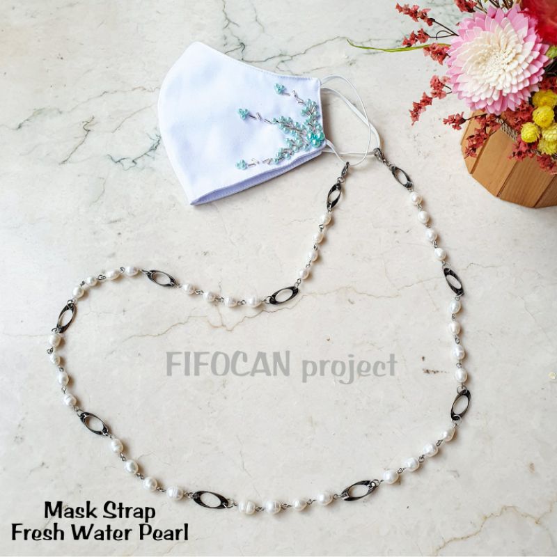 Tali Masker Kalung Masker Mutiara Air Tawar