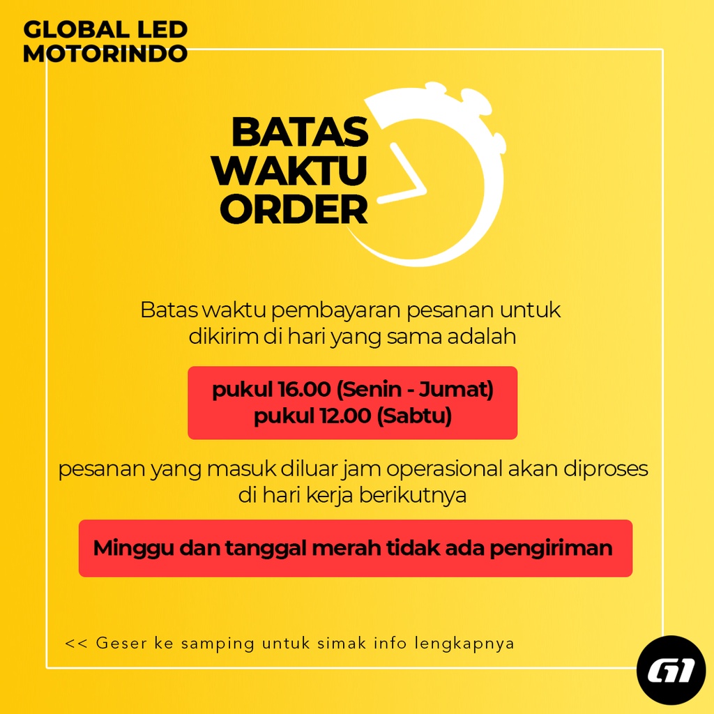 INFO PENGIRIMAN GLOBAL LED MOTORINDO