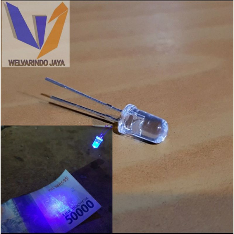 lampu UV led 5mm 390-395nm dijual per 5biji