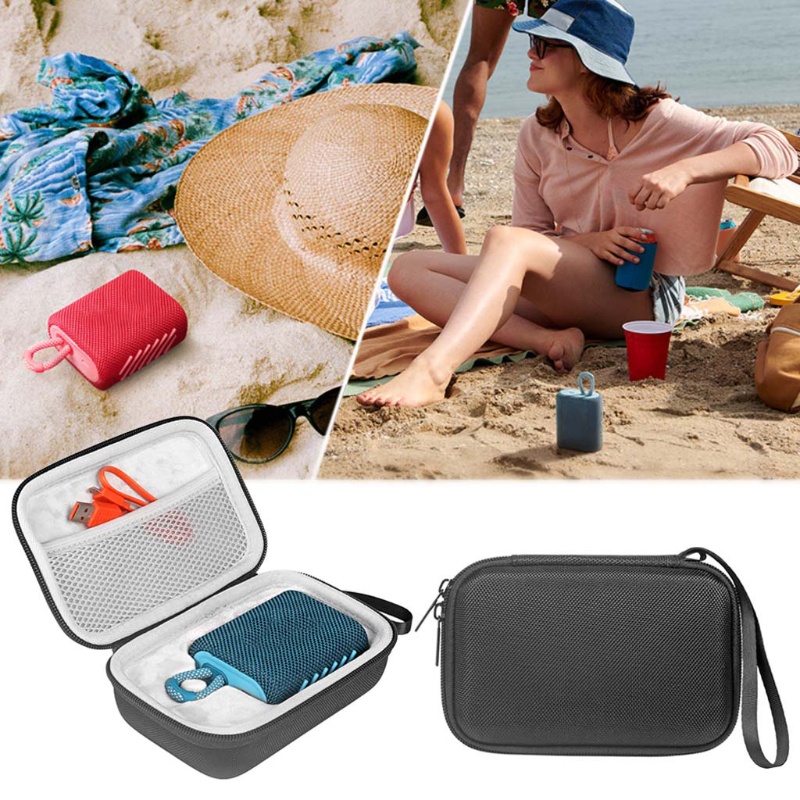 Cre Tas Hard Case EVA portable Dengan Resleting Untuk Speaker Bluetooth JBL GO 3