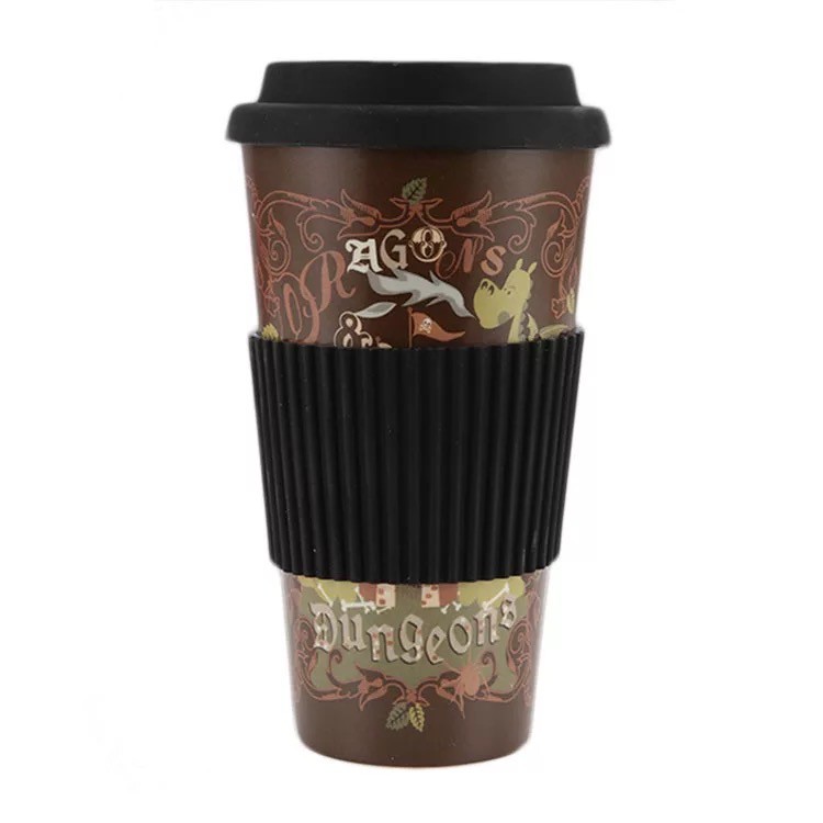 Reusable Bamboo Fiber Coffee Cup with Silicone Case