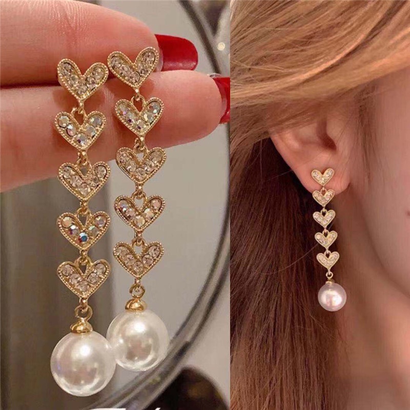 Anting Tusuk Gantung Bahan Sterling Silver 925 Hias Mutiara Gaya Retro / Korea / Trendy Untuk Wanita