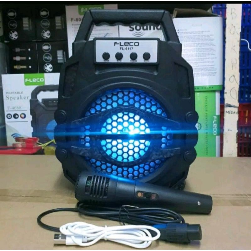Speaker Bluetooth Portable FLECO FL-6117 UK 6,5 Inc Free Mic Karaoke