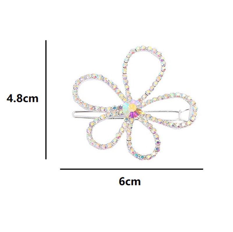 Fashion AB Colorful Rhinestone Hairclips Women Girls Korea Sweet  Flower Hair Pins Hair Accessories