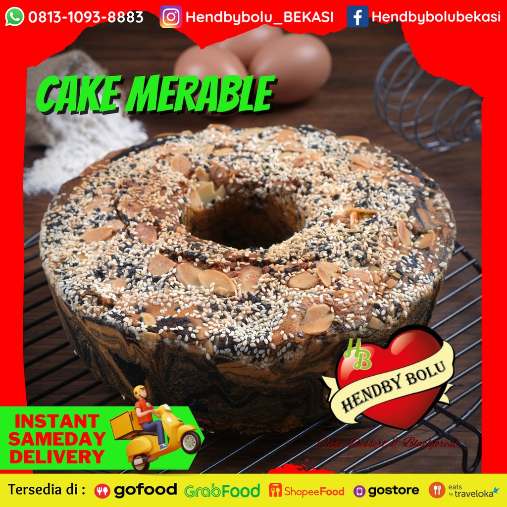 

Cake Merable ( Topping Wijen / Kacang )