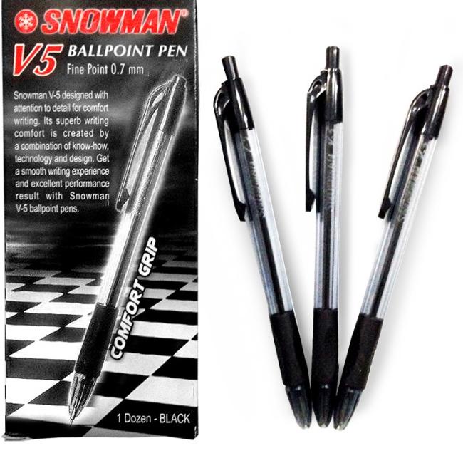 

☛ Ballpoint Snowman V5 Hitam / Biru /Merah - Hitam ♚