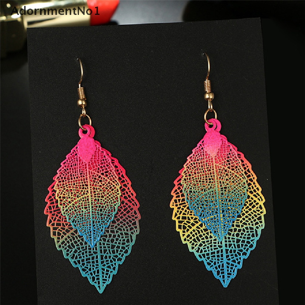 (AdornmentNo1) Anting Tusuk Gantung Desain Daun Gaya Boho / Etnik Untuk Wanita