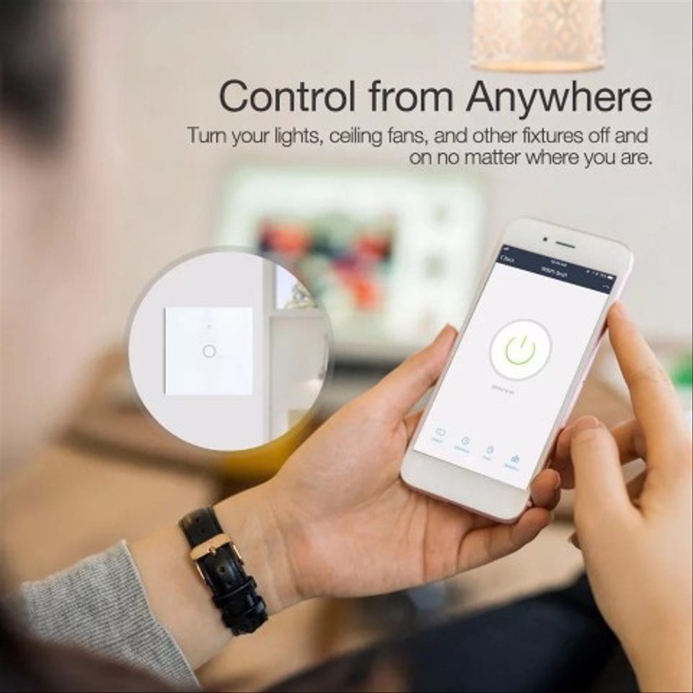 Panel Saklar Lampu Touch WiFi Smart Home 2 Switch - White