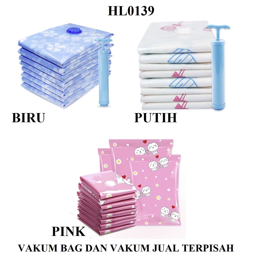 Retaily HL0139 Vacuum Bag Plastik Storage Press Vakum Kantong Pakaian