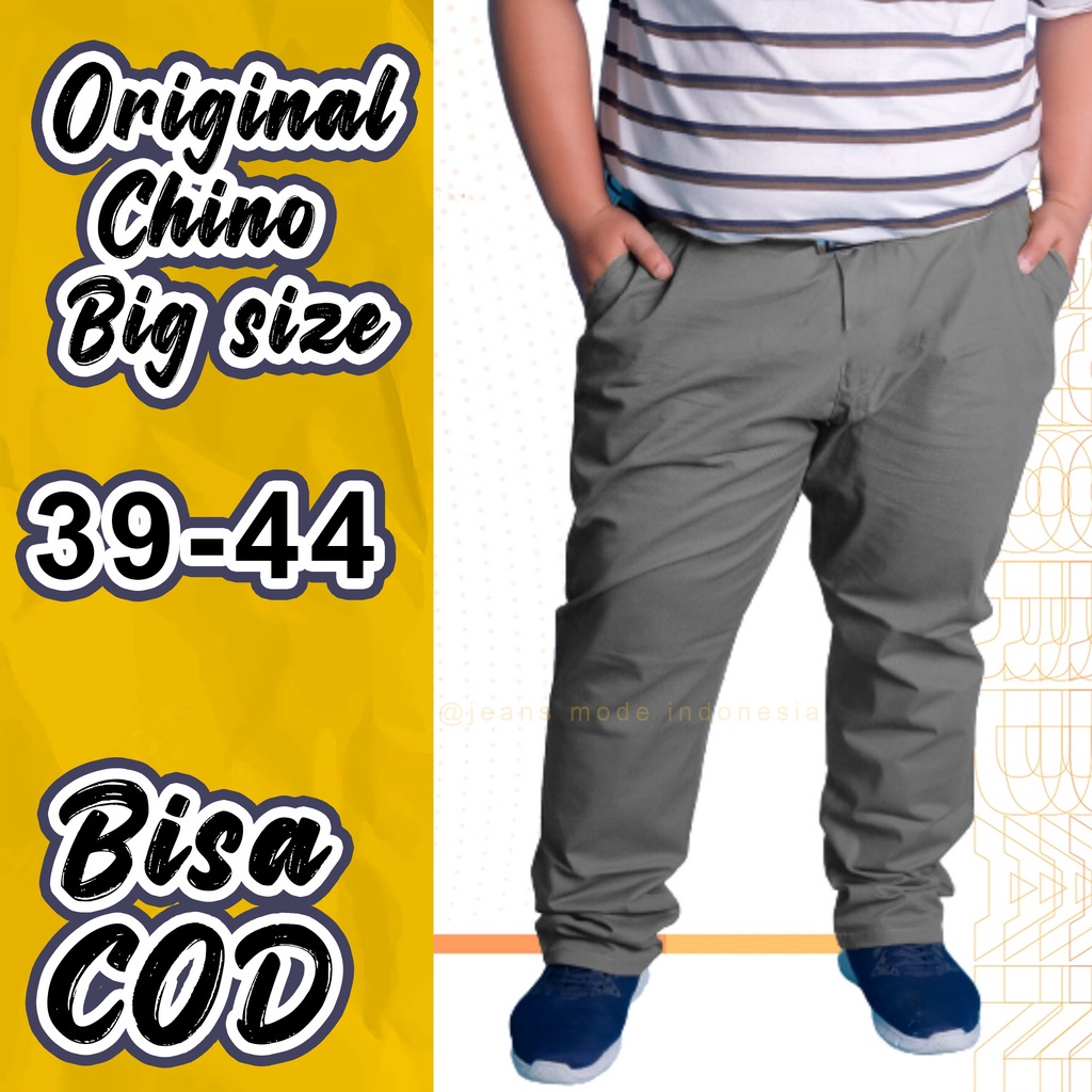 PROMO PROMO Celana Chino Panjang Pria Big Size Jumbo Original Reguler Fit Distro Premium