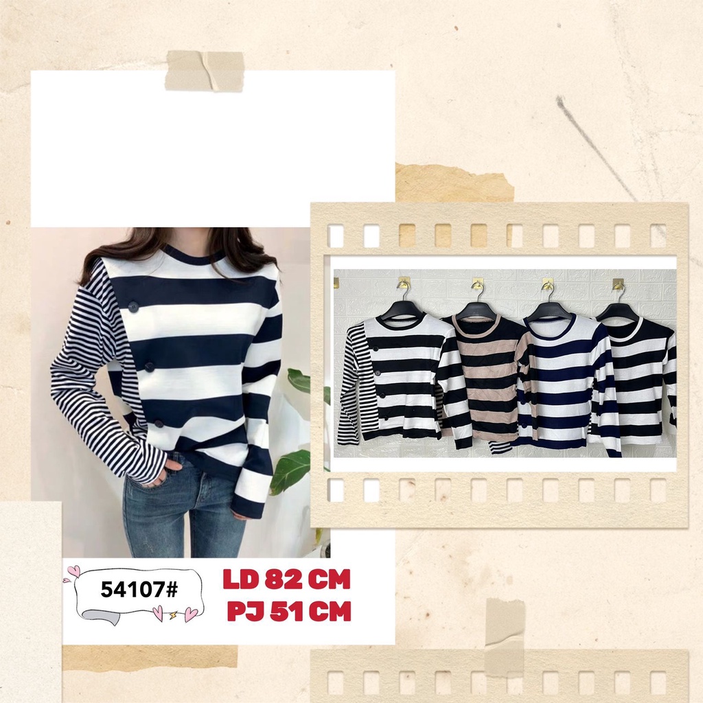 54107 ATASAN RAJUT KNIT salur TALI TEBAL KOREAN IMPORT