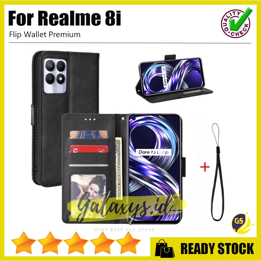 Flip Case Realme 9 4G 9 Pro Plus Realme 9 Pro+ Realme 8i 8 8 Pro 5G 2022 REAME NARZO 50 2022 LEATHER FLIP COVER WALLET CASE KULIT DOMPET SARUNG DOMPET