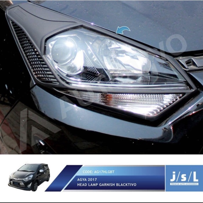 Garnish Lampu depan New agya 2017 2018 2019 hitam 2020