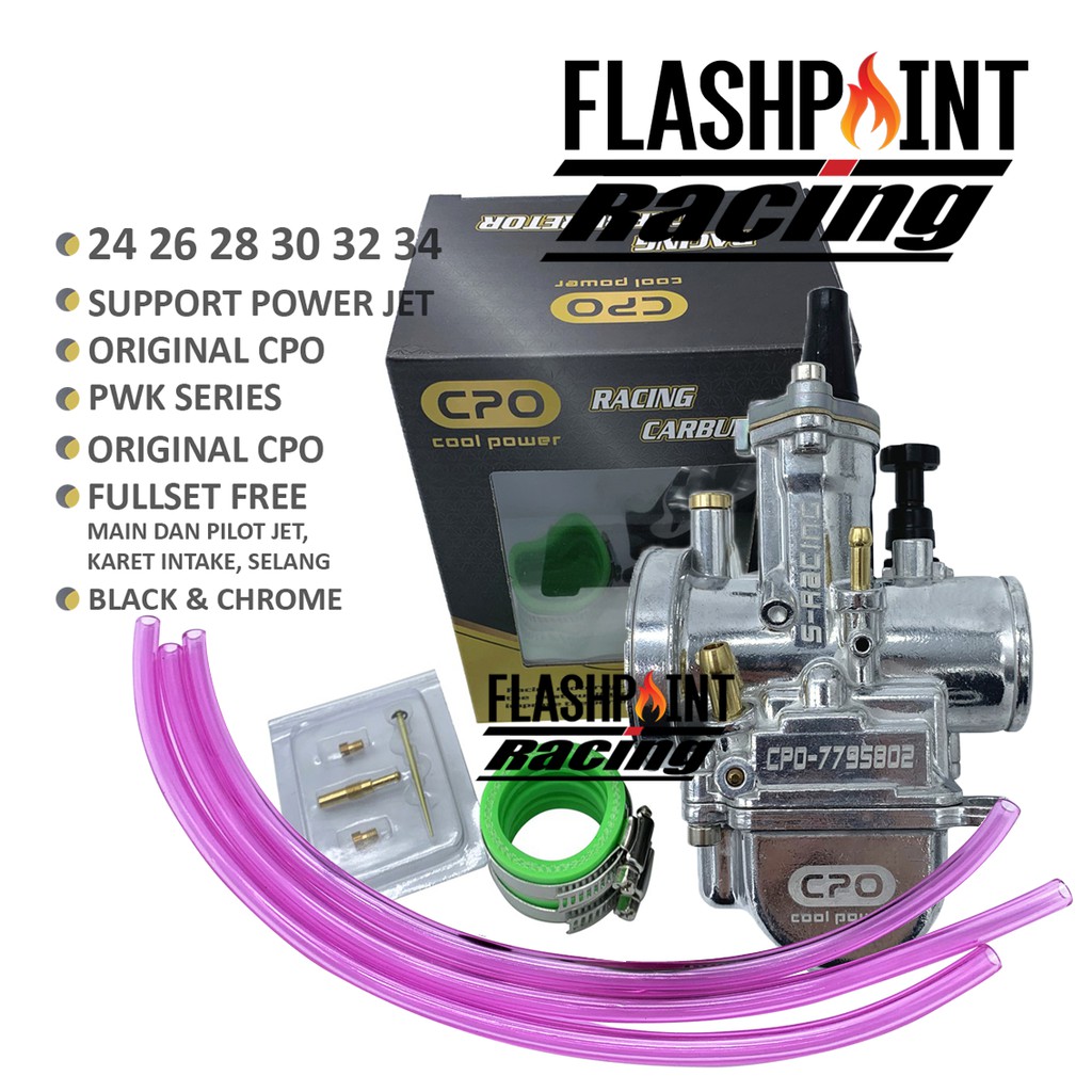 (COD) KARBURATOR CPO ORIGINAL PWK 24 26 28 30 32 34 BLACK HITAM KARBU PWK28 KARBULATOR CARBURETOR-ORIGINAL CPO CHROME